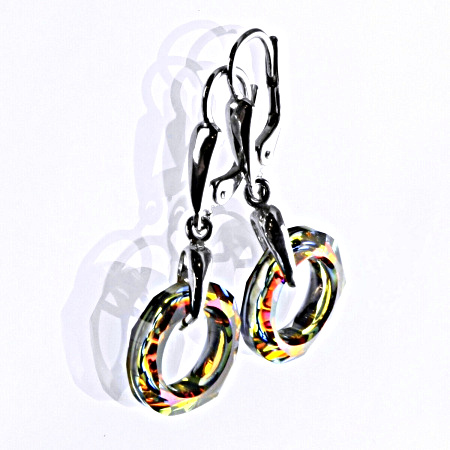 Stříbrné náušnice se Swarovski krystaly volcano 14 mm, NK 1313/27