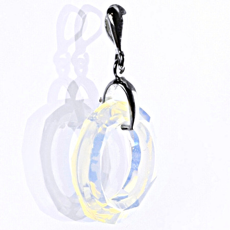 Stříbrný přívěšek se Swarovski krystalem white opal 20 mm, P 1313 
