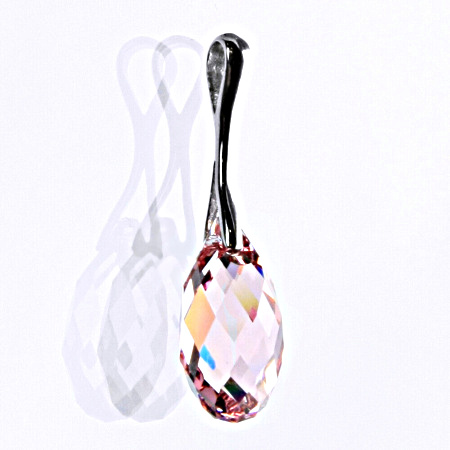 Stříbrný přívěšek se Swarovski krystalem light rose 17 mm, P 1295 