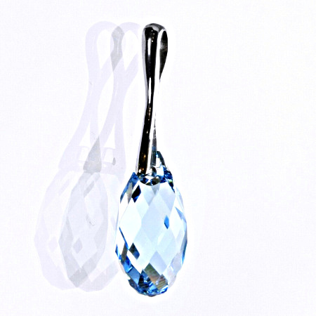 Stříbrný přívěšek se Swarovski krystalem akvamarín 17 mm, P 1295 