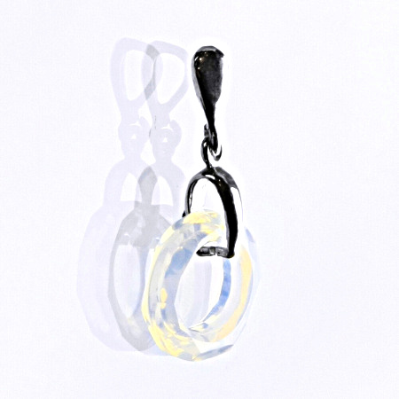 Stříbrný přívěšek se Swarovski krystalem white opal 14 mm, P 1313 