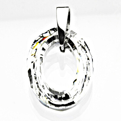 Stříbrný přívěšek se Swarovski krystalem silver shade, 33 mm