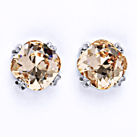 Náušnice stříbrné se Swarovski krystalem light peach NŠ 1225