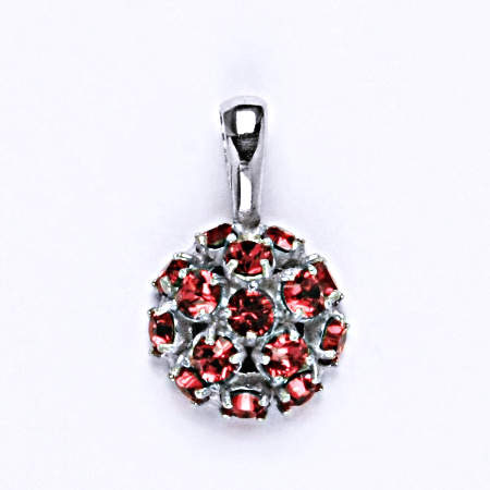Stříbrný přívěšek se Swarovski krystaly indiana pink,půlkoule,P 1337