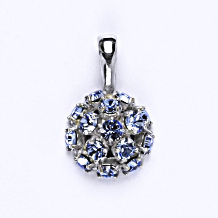 Stříbrný přívěšek se Swarovski krystaly light saphire ,půlkoule,P 1337 