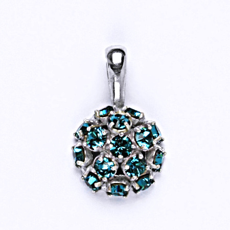 Stříbrný přívěšek se Swarovski krystaly blue zirkon,půlkoule,P 1337 