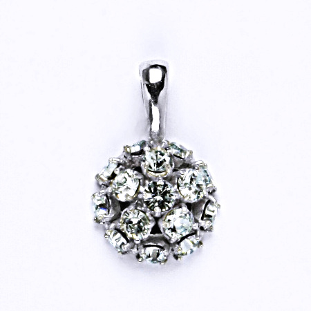 Stříbrný přívěšek se Swarovski krystaly light azore ,půlkoule,P 1337 