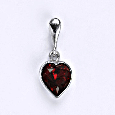 Stříbrný přívěšek se Swarovski krystalem siam, srdce, P 1396/22