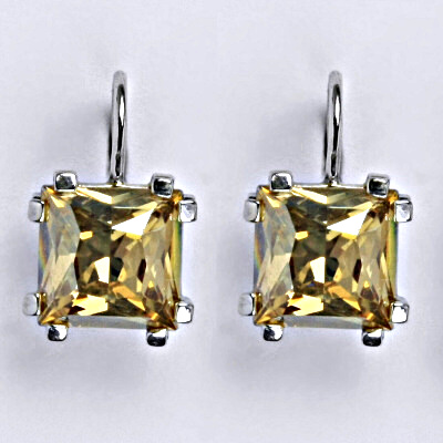 Stříbrné náušnice se Swarovski krystalem golden shadow NK 1196