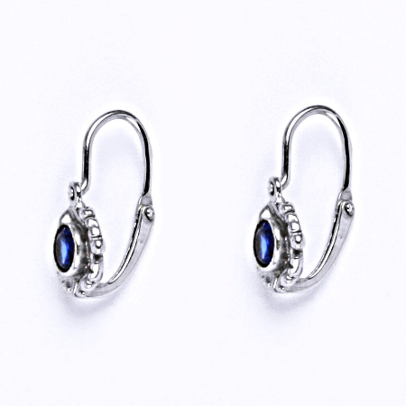 Dětské náušničky ze stříbra se syntetickým spinelem NK 1345 