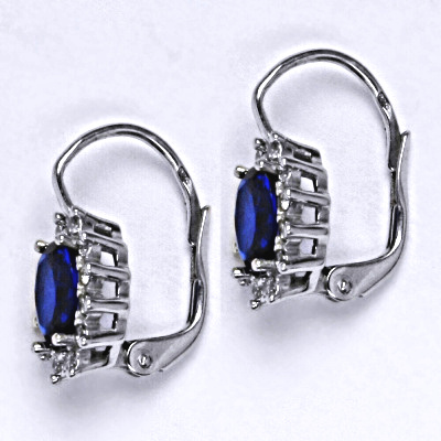 Stříbrné náušnice Kate, syntetický spinel, čiré zirkony, stříbro, NK 1480