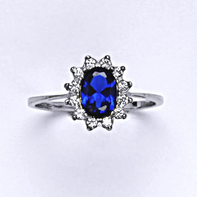 Stříbrný prsten Kate, syntetický spinel, čiré zirkony, T 1480 