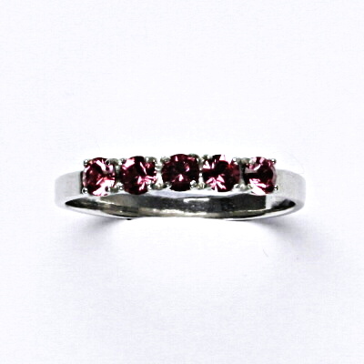 Stříbrný prsten se Swarovski krystaly, rose, prsten ze stříbra, T 1340