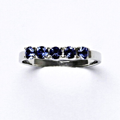 Stříbrný prsten se Swarovski krystaly, safír, prsten ze stříbra, T 1340