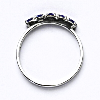 Stříbrný prsten se Swarovski krystaly, safír, prsten ze stříbra, T 1340