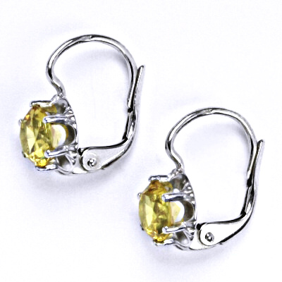 Stříbrné náušnice se syntetickým zirkonem yellow, NK 1429