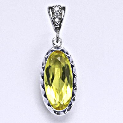 Stříbrný přívěšek se zirkonem yellow, P 1433