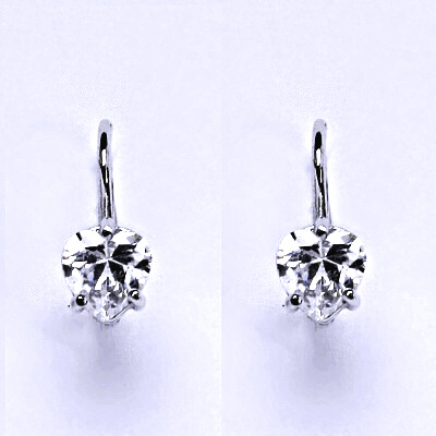 Elegantní stříbrné náušnice s čirými zirkony, srdce, NK 1362