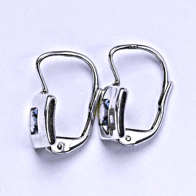 Náušnice stříbrné na patent s akvamarinem NK 1117