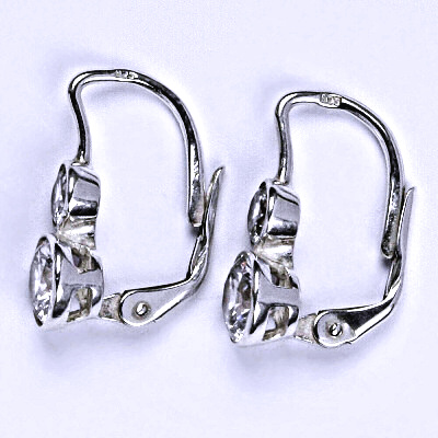 Luxusní náušnice s čirým zirkonem, náušnice ze stříbra NK 1033