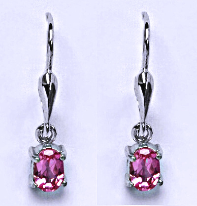 Stříbrné náušnice s růžovými zirkony, visací náušnice ze stříbra NK 1247/27